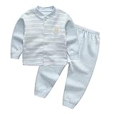Tovadoo 子供服 ベビー服 男女共用 トップス+ズボン 秋冬 長袖 新生児 縞模様 キュート パジャマ 部屋着 保育園