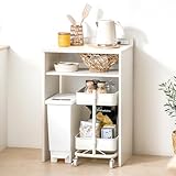 アイリスオーヤマ ゴミ箱上ラック ゴミ箱 上収納 収納 ゴミ箱 キッチン収納 レンジ台 キッチンラック 幅約59×奥行約40×高さ約86.6cm GUR-590L ロータイプ ホワイト