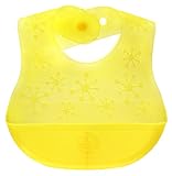ティーレックス 安心シリコーンエプロン スマートビブ 軽くてやわらか 首まわり3段調節 透明感が美しいクリスタル イエロー