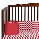 BabyDoll Bedding Chevron Crib Bumper, Red by BabyDoll Bedding