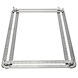 ILS - Multi Angle Measuring Ruler Stainless Steel Protractor Template Tool for DIY Crafts Layout