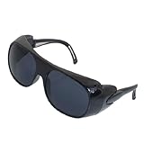 uxcell ゴーグル 58mm x 48mm ブラウン レーず ブラック フール フレーム プラスチック アーム