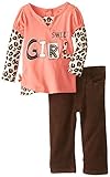 Young Hearts Baby-Girls Newborn 2 Piece Sweet Girl Shirt Set with Pant Melon Flute 6-9 Months [並行輸入品