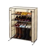 山善(YAMAZEN) シューズラック カバー付き 幅75 5段 アイボリー SGL-755R(IV)