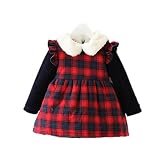 SSJH 韓国 ベビー 服 ワンピース ドレス 長袖 女の子 ウサギ毛襟 防寒 秋冬物 カジュアル 1-4歳 女児 結婚式 誕生日 七五三