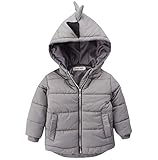 キッズ男の子冬スノーウェアOuterwear恐竜フード付きパファーダウンジャケットコート カラー: グレー