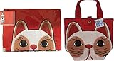 福 招き猫 シリーズ セット 手ぬぐい トートバッグ＆のれん （ 赤 ）お弁当箱入れにもいいにゃ～ 大入り 大福