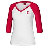 NCAA Ohio State Buckeyesレディース3 / 4 Sleeve Baseball Tee、ホワイト、ミディアム