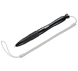 ニンテンドーDS シリーズ【3DS/3DSLL対応】のびるストラップ付タッチペン ブラック GAT-002BK