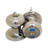 ドアノブ 鍵付き 表示錠 アンティーク風 シルバー（銀） INK-12070062G