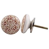 セラミック&メタルノブドレッサーの引き出しハンドルハンドメイドのセット12ピース レッド CK-330