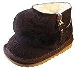 C-Princess ベビーブーツ 可愛い スノーブーツ 赤ちゃん ファーストシューズ キッズ 女の子 男の子 子供靴 ふわふわ あったか 防寒対策 コーヒー 13.0cm