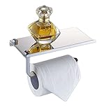 桜の雪 トイレペーパー ホルダー 紙巻器 プラットフォーム付き 携帯を置く 301ステンレス鋼製 鏡面＆ヘアライン 防水 高耐荷重 ステンレス お風呂 収納 バスルーム (鏡面)