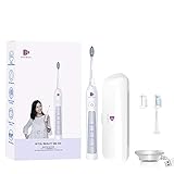 BITOU BEAUTY 電動歯ブラシ 超音波歯ブラシ1回充電で30日使用 3段調節 2本替えブラシ 1収納ケース一つ付 USB無接点充電式