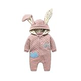 新生児 子供長袖　カバーオール　純綿　男の子＆女の子　可愛いプリント　0～2歳 (73cm, ピンク（一枚）厚) [並行輸入品]