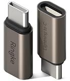 【Ringke】Lightning to USB-C OTG アダプター ライトニング タイプC iPhone 充電器 変換アダプター 充電アダプター Adapter 最大10Gbps アイフォン データ転送 3.0 QC - Gun Metal (2個入り)