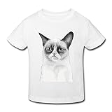 星 ２～６歳子供 半袖 男の子 女の子 猫柄 ペット 可愛い 黒白 オリジナル ティー Tシャツ White 5-6 Toddler