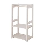 【JAJAN】天然木キッズ【nico】ハンガーラック ホワイト［おまけ付き］[オプション取付可]幅60cm奥行40cm高さ115cm「天然木nicoシリーズ」JJ-100HW_s