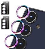 iXinQu カメラフィルム For Galaxy S25 FE 用 カメラ保護フィルム レンズ 保護カバー 耐衝撃 独立型 露出オーバー防止 全面保護 高透過率レンズ保護フィルム [2枚セット] (カラフル)