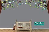 Childrens壁デカール、ビニール、ファブリックBranches、ツリーブランチ壁デカール Double Corner Branch: Fabric グリーン SYDoubleBranch_Fab