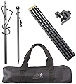 OUTDOOR MAN(アウトドアマン) LANTERN STAND KOGR-005B │5段階 高さ調整可能 荷重1kg(両側2kg) ランタンスタンド テーブルスタンド高強度アルミ製 コンパクト 軽量 ペグススタンド 打ち込み式 Wフック
