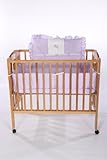 Baby Doll Bedding Gingham with Elephant Applique Mini Crib/ Port-a-Crib Bedding Set, Lavender by Bab