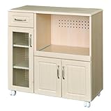 ホワイトナチュラル家具シリーズ　キッチンカウンター（90cm幅）