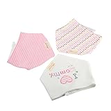 Andux Space ベビー 三角　コットン よだれかけ 3枚組セット YESJJ-01 (I love Mommy)