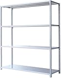 グッドラック・中量ラック・耐荷重 段300ｋｇ【H1800XW1800X奥行3サイズ-4段】組立ボルト数0本・色ホワイトグレー (H1800XW1800XD600-4段)
