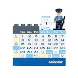 [Queen-b] ブロック 万年カレンダー おもしろ 卓上 カレンダー ユニーク 子ども プレゼント 小学生 男の子 (警察官)