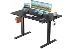 Electric Standing Desk Height Adjustable Table Office Desk Computer Desk Gaming Table Study Table (Black, 140x60x15cm)