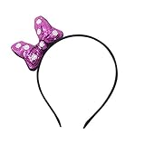 Nice Days（ナイス　ディズ） 髪飾り 子供用 カチューシャ 可愛い 蝶結び キラキラ ビーズ ヘアバンド (ローズレッド)