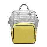 おむつバッグバックパック防水大容量絶縁バックパックパックおむつバッグオーガナイザー (Color : Yellow)