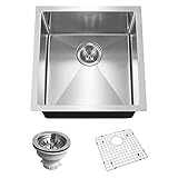 Houzer CNR-1700 Savoir Series 10mm Radius Undermount Prep Bowl Kitchen Sink, Stainless Steel [並行輸入品]