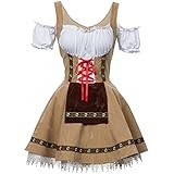 COSWE Women's German Dirndl Dress Off Shoulder Oktoberfest Beer Girl Costume