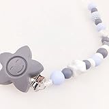 Mamimami Home 歯固め おしゃぶり 食品グレード シリコーン ペンダント Best新生児贈り物 ママ看護用ジュエリー 赤ちゃんの噛むおもちゃ おしゃぶりホルダー [グレー]