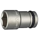 トネ(TONE) インパクト用ロングソケット 4NV-22L 差込角12.7mm(1/2") 二面幅22mm