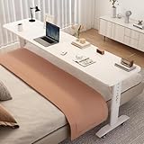 高さ調節可能なオーバーベッドテーブル キャスター付き ベッド用ローリングラップトップスタンド 病院用テーブル オーバーベッド シングル/ダブルベッド用 高さ調節可能 68103 cm