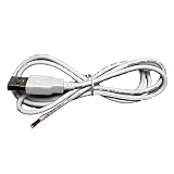 ウインドアバフト USB 電源用 2芯ケーブル 22AWG 100cm ２ワイヤ ケーブル ホワイト 電源ケーブル専用 加工用USBケーブル USBワイヤーライト LEDテープ 接続用 電子工作用 USB 2芯ワイヤー