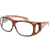 デューク メガネルーペ レディース 2倍 オーバーグラスタイプ クリア ブラウン DRFP-014A-3