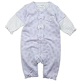 《春秋冬対応》 LoveLoveKids(ラブラブキッズ) ガーゼ裏毛水玉Ptフィットモンキーオール 80cm /パープル NO.KK-31-1431