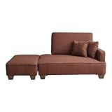 ブラウン／Agura あぐら 胡坐 ローソファ ローカウチソファ カウチソファ カウチ ソファ オットマン クッション ワンルーム リビング アームレス コンパクト 省スペース