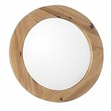 Bellaterraホーム9904-m-nlラウンドフレーム入りmirror-solid fir-natural