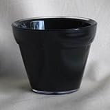 イタリア製樹脂ポット ジェリー １２ｃｍ 穴無し ブラック 2個入り
