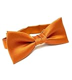 [HANG OVER] 全10色 安心の国内縫製 セミバタフライ 無地 蝶ネクタイ (オレンジ)