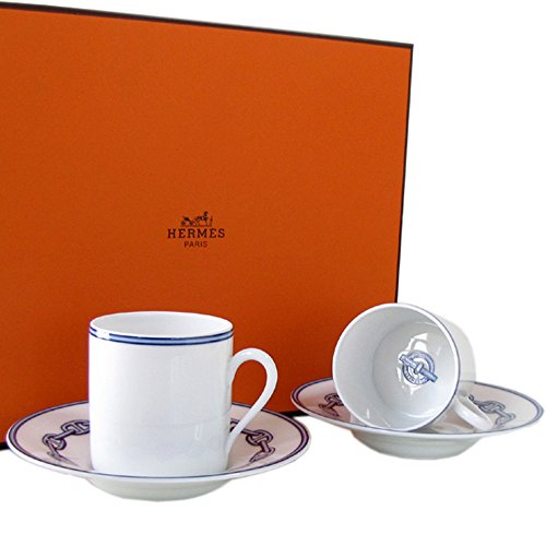 エルメス HERMES シェーヌダンクルブルー コーヒーカップ＆ソーサー ペア 90ml 002717P2 【並行輸入品】
