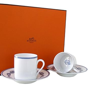 エルメス HERMES シェーヌダンクルブルー コーヒーカップ＆ソーサー ペア 90ml 002717P2 【並行輸入品】