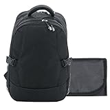 Damero Travel Backpack Diaper Bag with Changing Pad (Black) by Damero