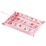 わくわくお食事タイムのベビーランチョンマット・トレイ　お花大好きプリティ動物フレンド（ピンク）　B0500600　日本製
