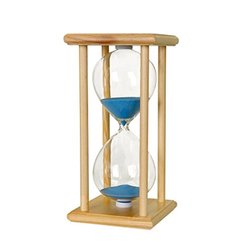 Bojin 砂時計15分 インテリア すなどけい シンプル木製枠 卓上 ガラス タイマー オシャレ時計 かわいい キレイプレゼント 贈り物 モダン 海ブルー砂 15分計 工具専科